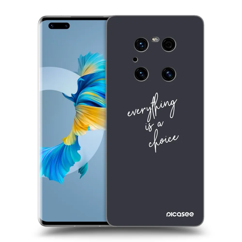 Picasee silikonowe czarne etui na Huawei Mate 40 Pro - Everything is a choice
