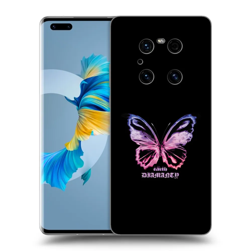 Picasee silikonowe czarne etui na Huawei Mate 40 Pro - Diamanty Purple