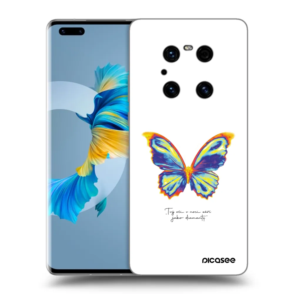 Picasee silikonowe czarne etui na Huawei Mate 40 Pro - Diamanty White