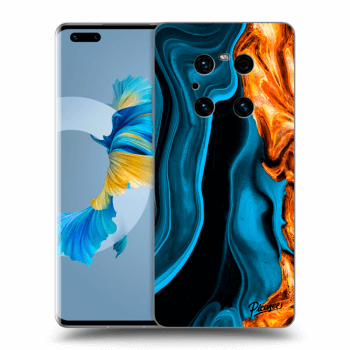 Picasee silikonowe przeźroczyste etui na Huawei Mate 40 Pro - Gold blue