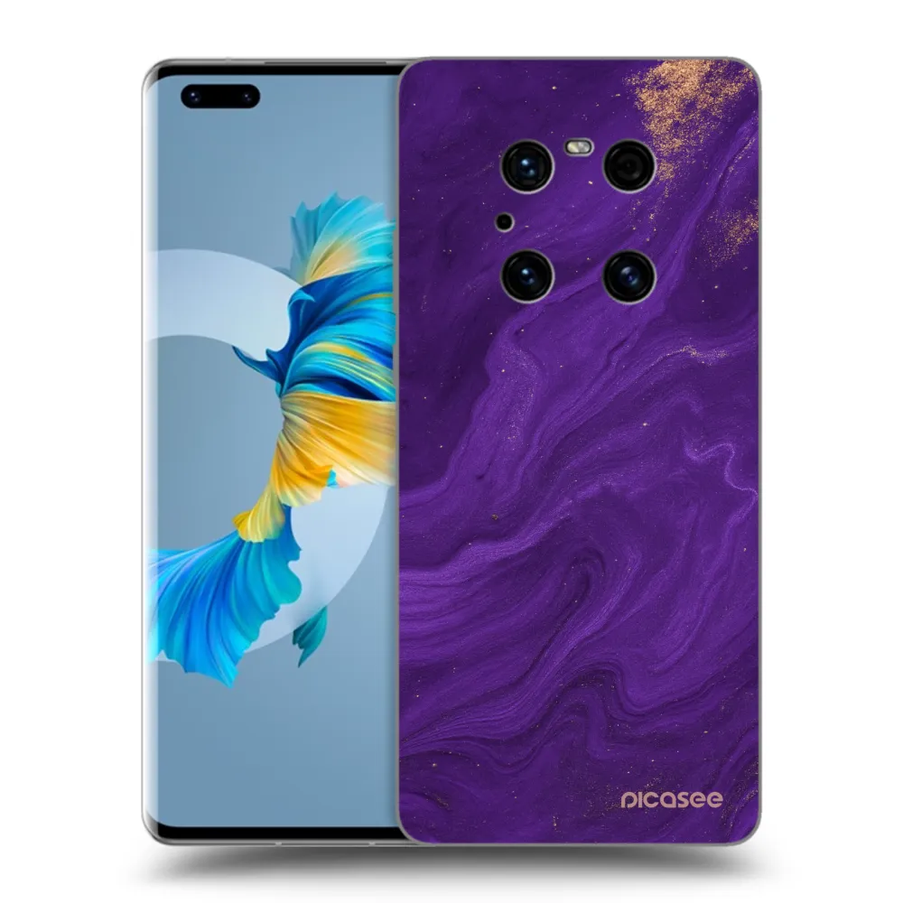 Picasee silikonowe czarne etui na Huawei Mate 40 Pro - Purple