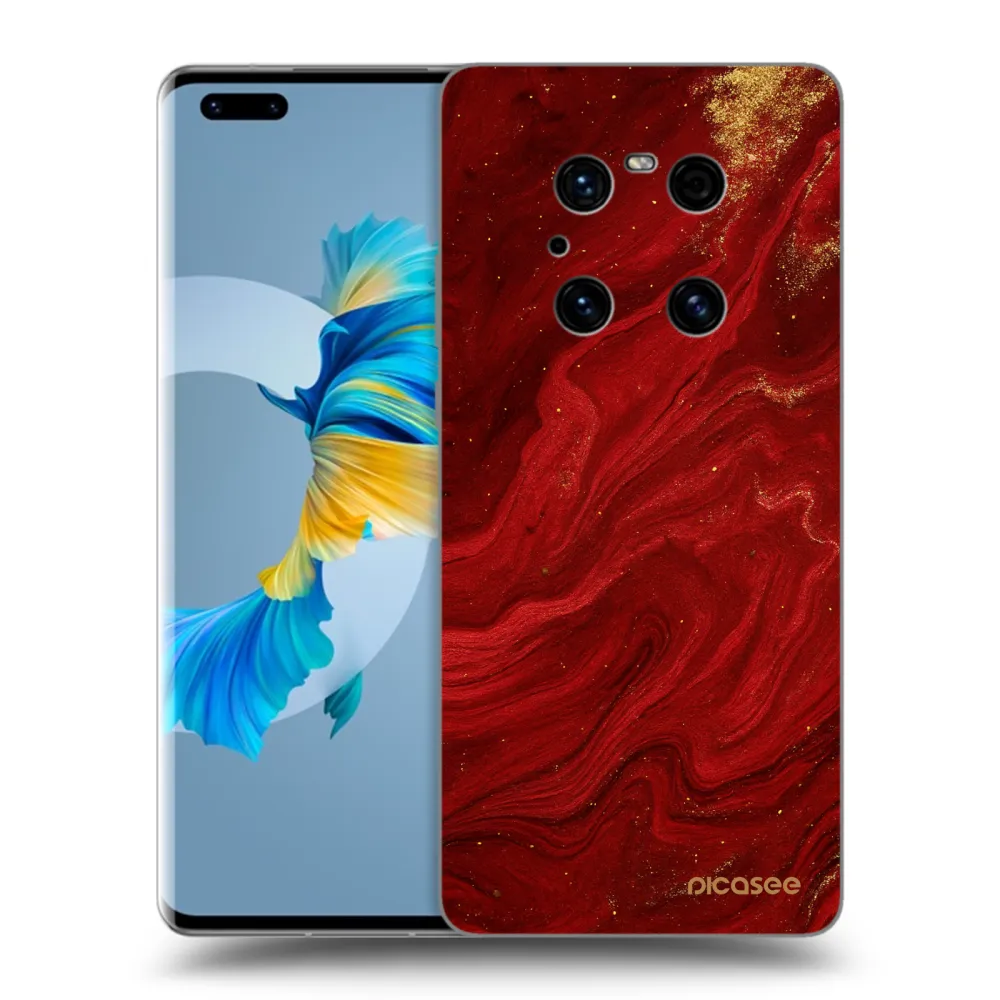 Picasee silikonowe czarne etui na Huawei Mate 40 Pro - Red