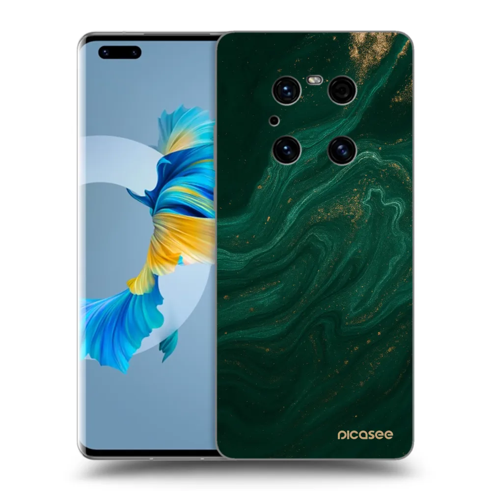 Picasee silikonowe czarne etui na Huawei Mate 40 Pro - Green