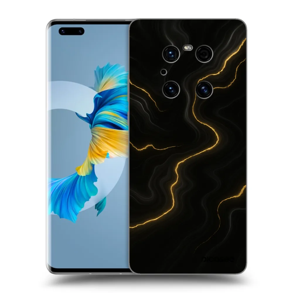Picasee silikonowe czarne etui na Huawei Mate 40 Pro - Thunder