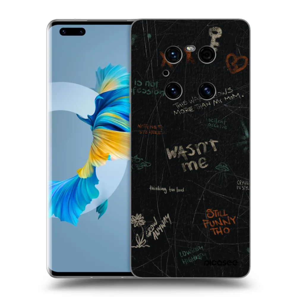 Picasee silikonowe czarne etui na Huawei Mate 40 Pro - CONFESSION