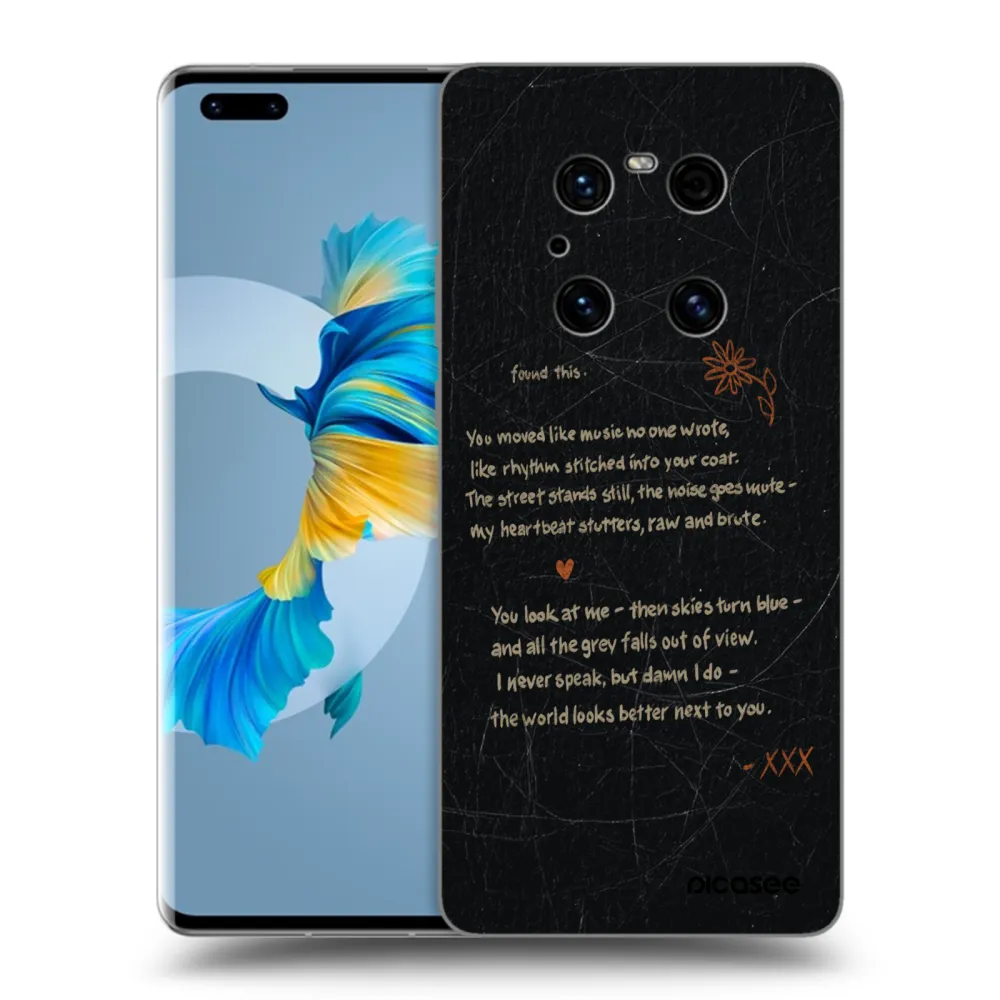 Picasee silikonowe czarne etui na Huawei Mate 40 Pro - POET