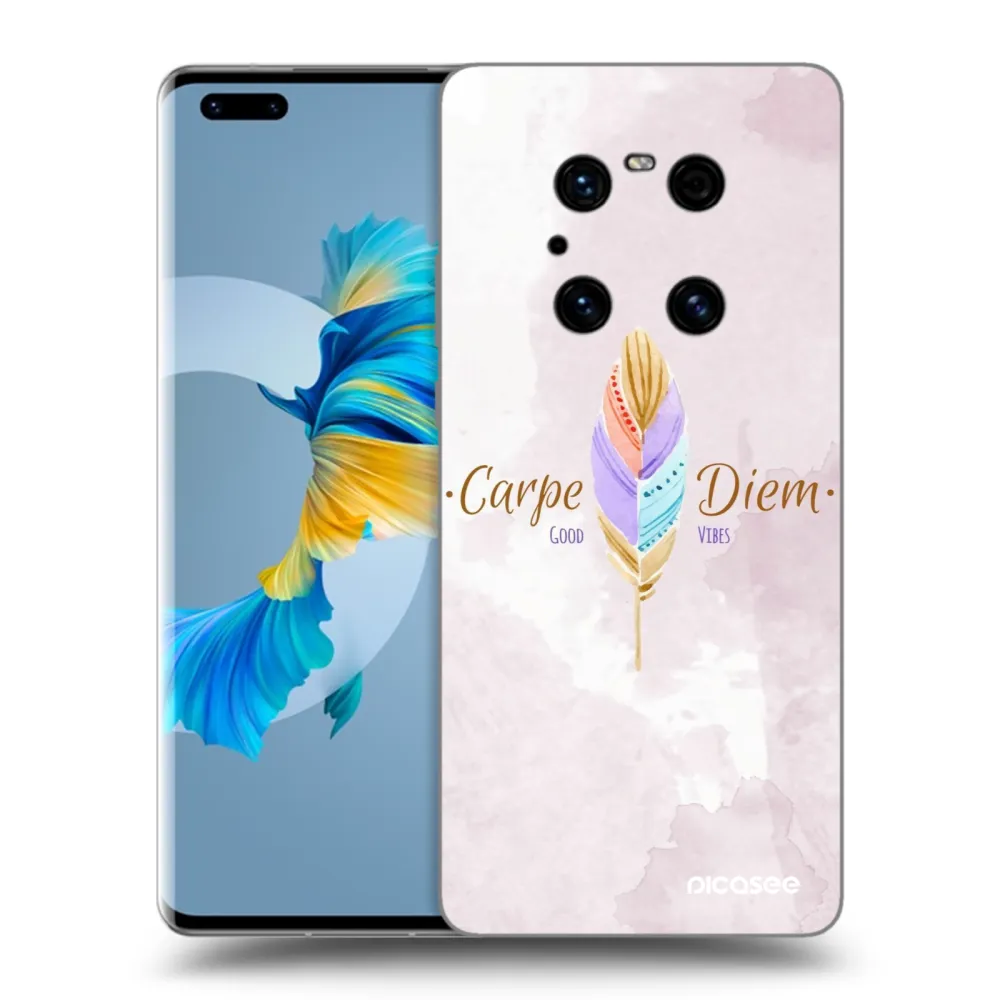 Picasee silikonowe czarne etui na Huawei Mate 40 Pro - Carpe Diem