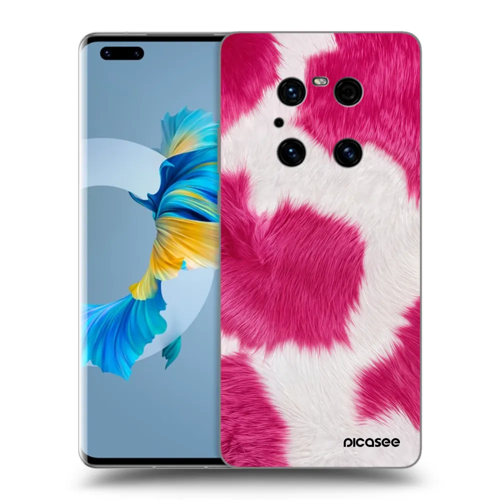 Picasee silikonowe czarne etui na Huawei Mate 40 Pro - Pink Moo