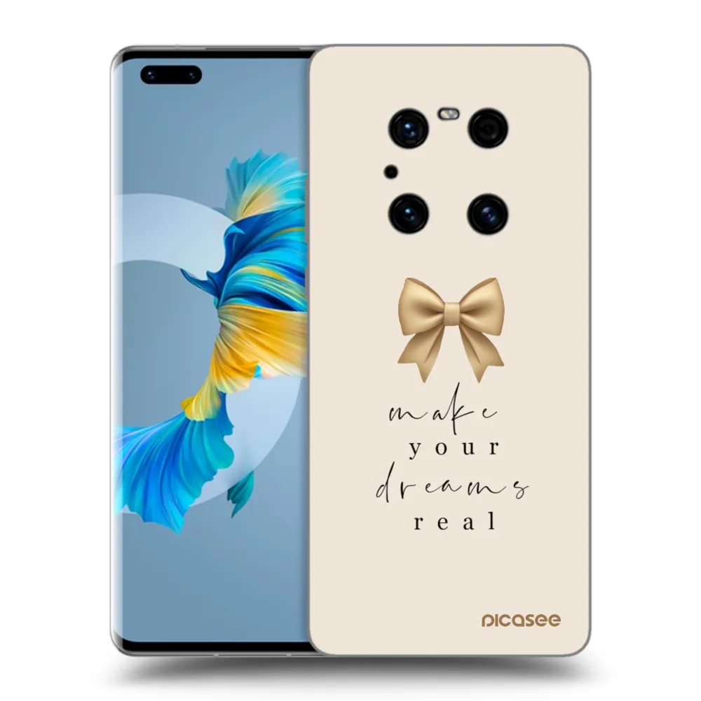 Picasee silikonowe czarne etui na Huawei Mate 40 Pro - Golden Dream