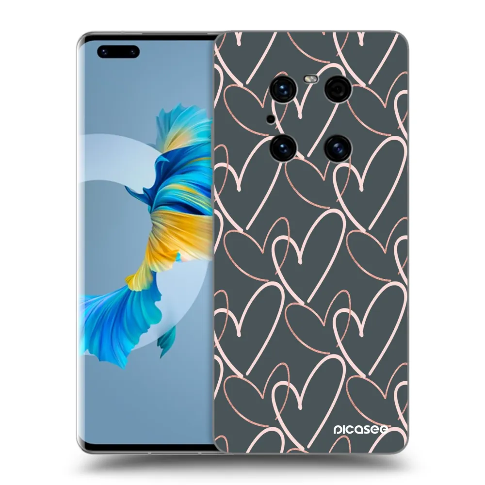 Picasee silikonowe czarne etui na Huawei Mate 40 Pro - Lots of love