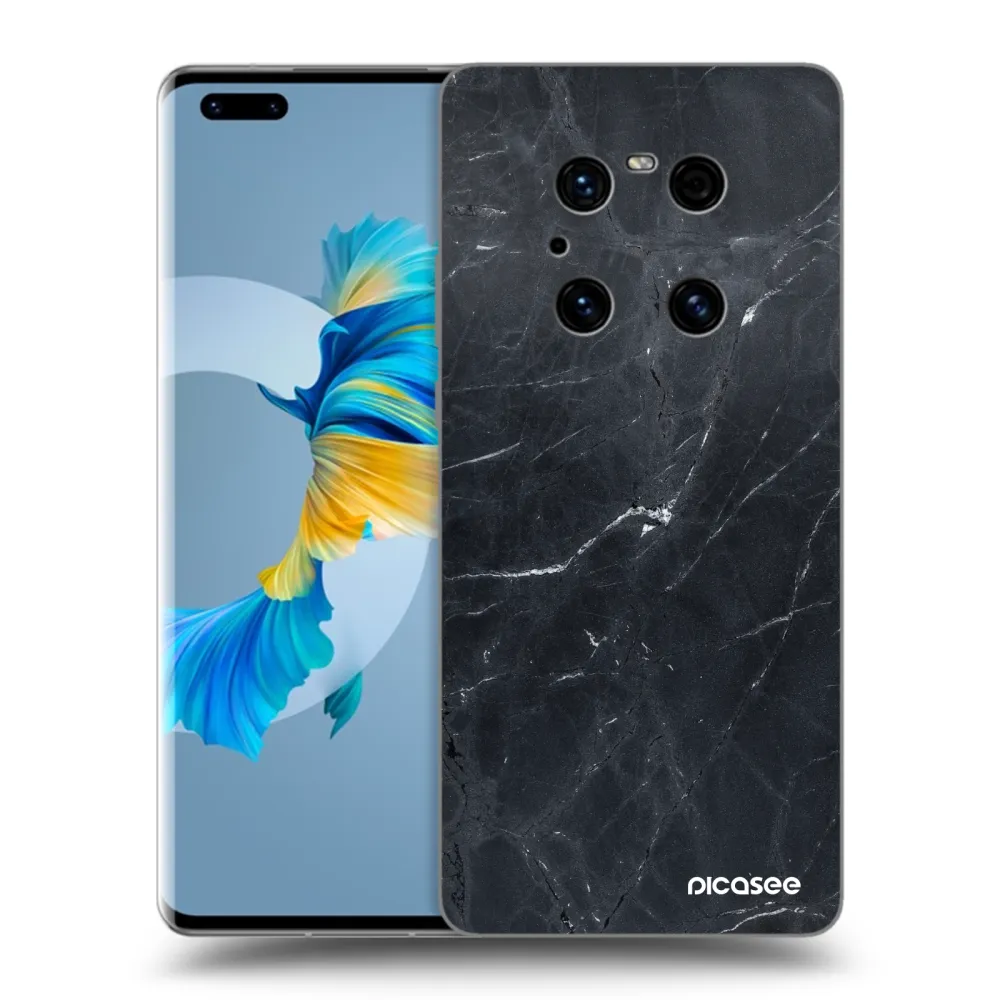 Picasee silikonowe czarne etui na Huawei Mate 40 Pro - Black marble