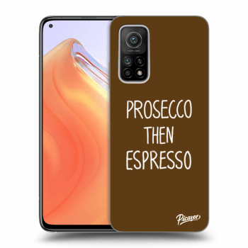 Picasee silikonowe czarne etui na Xiaomi Mi 10T - Prosecco then espresso