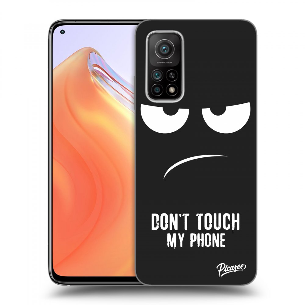 Picasee silikonowe czarne etui na Xiaomi Mi 10T - Don't Touch My Phone