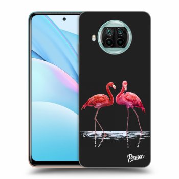 Picasee silikonowe czarne etui na Xiaomi Mi 10T Lite - Flamingos couple