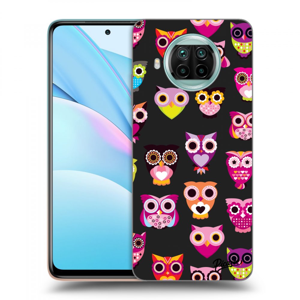 Picasee silikonowe czarne etui na Xiaomi Mi 10T Lite - Owls