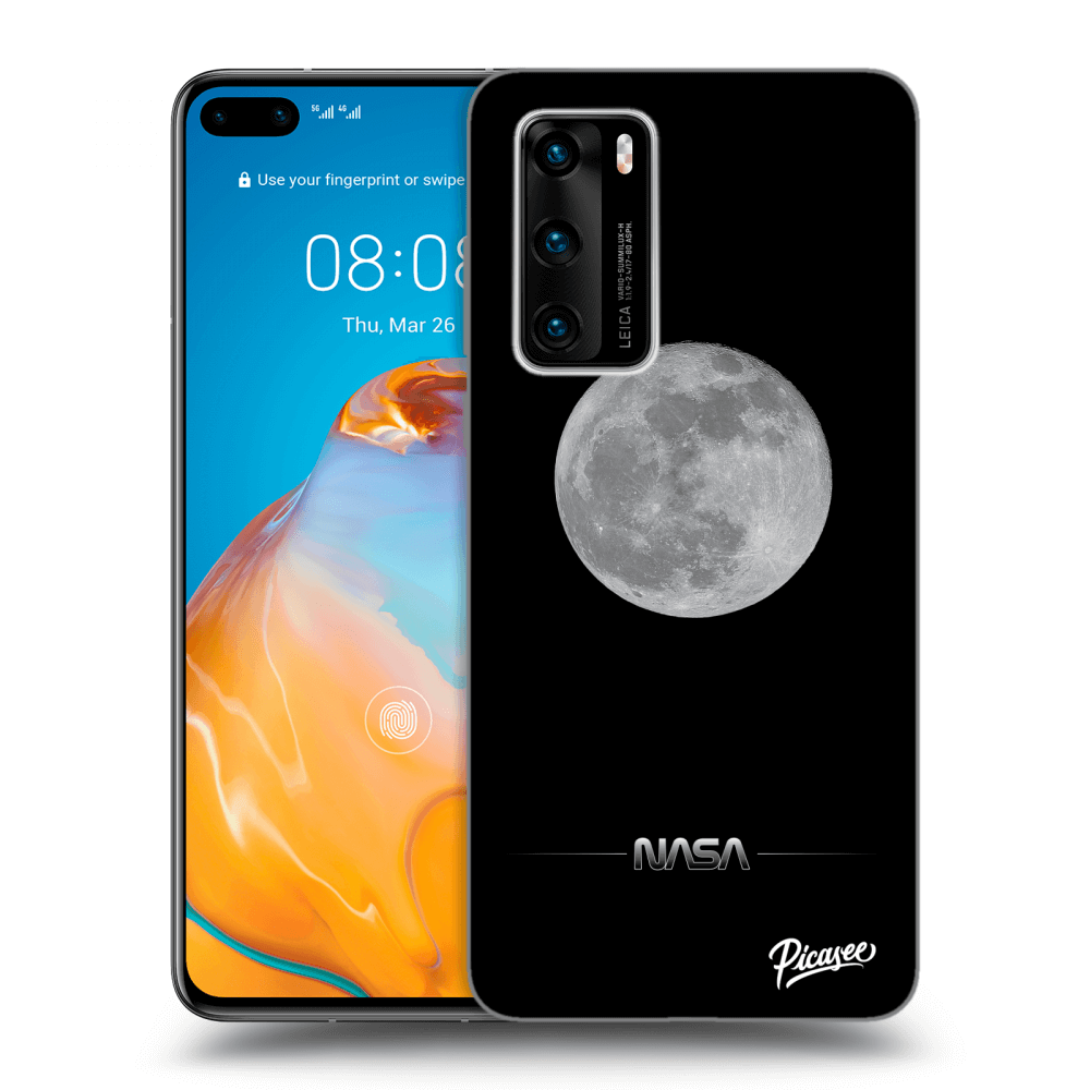 Picasee silikonowe czarne etui na Huawei P40 - Moon Minimal