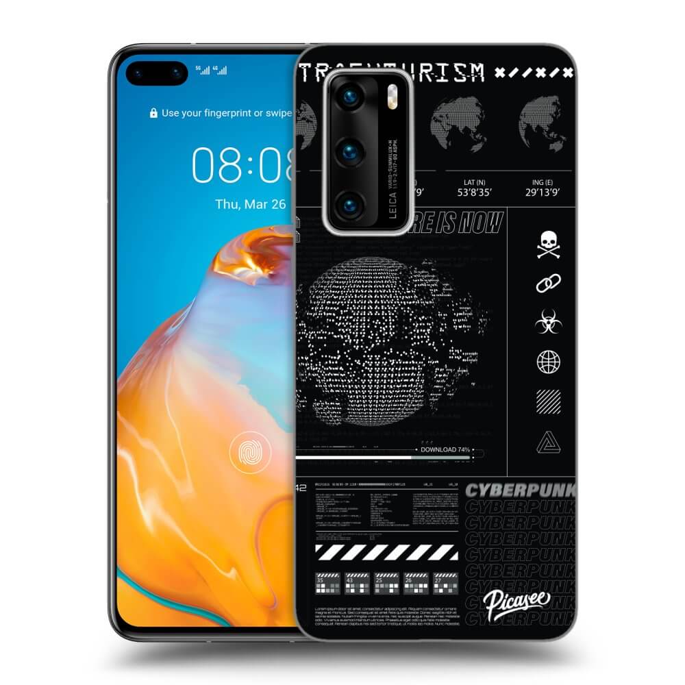 Picasee silikonowe czarne etui na Huawei P40 - FUTURE