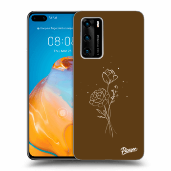 Etui na Huawei P40 - Brown flowers