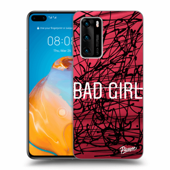 Picasee silikonowe czarne etui na Huawei P40 - Bad girl