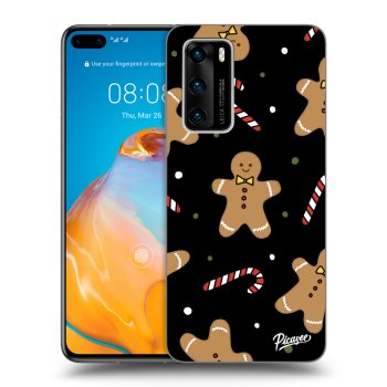 Picasee silikonowe czarne etui na Huawei P40 - Gingerbread