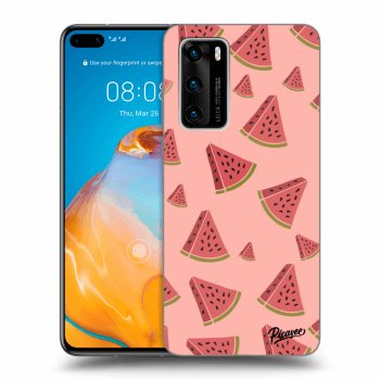 Picasee silikonowe czarne etui na Huawei P40 - Watermelon