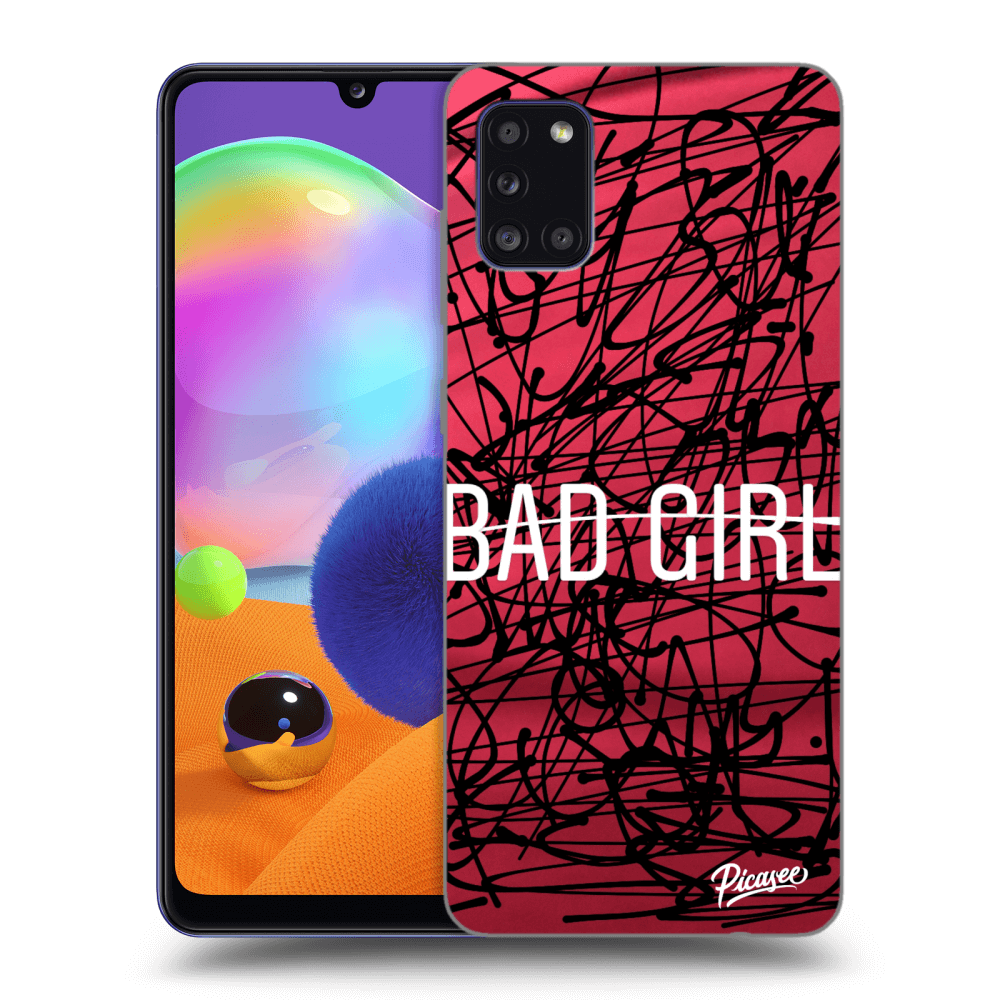 Picasee silikonowe czarne etui na Samsung Galaxy A31 A315F - Bad girl