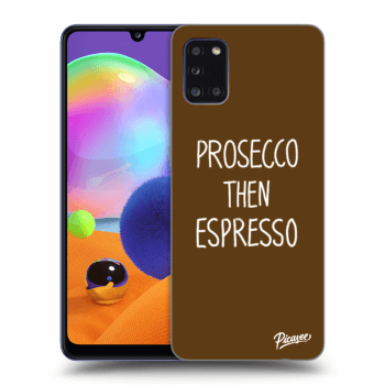 Picasee silikonowe czarne etui na Samsung Galaxy A31 A315F - Prosecco then espresso