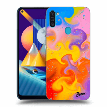 Picasee silikonowe przeźroczyste etui na Samsung Galaxy M11 - Bubbles