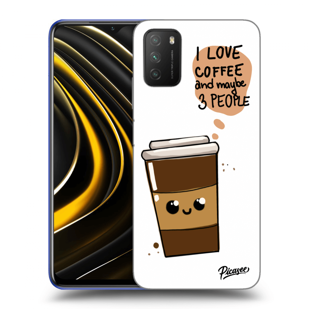 Picasee silikonowe czarne etui na Xiaomi Poco M3 - Cute coffee