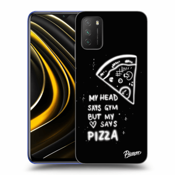 Picasee silikonowe czarne etui na Xiaomi Poco M3 - Pizza