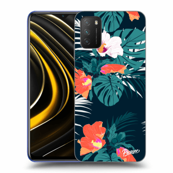 Picasee silikonowe przeźroczyste etui na Xiaomi Poco M3 - Monstera Color