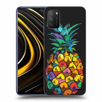 Picasee silikonowe czarne etui na Xiaomi Poco M3 - Pineapple