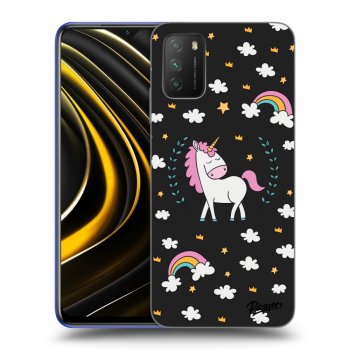 Picasee silikonowe czarne etui na Xiaomi Poco M3 - Unicorn star heaven