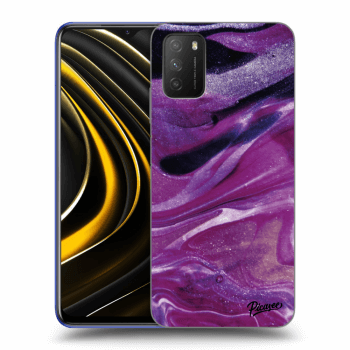Picasee silikonowe czarne etui na Xiaomi Poco M3 - Purple glitter