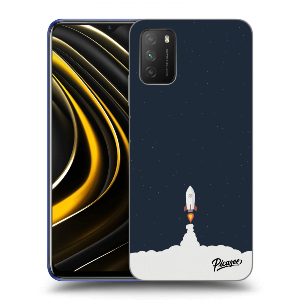 Picasee silikonowe czarne etui na Xiaomi Poco M3 - Astronaut 2