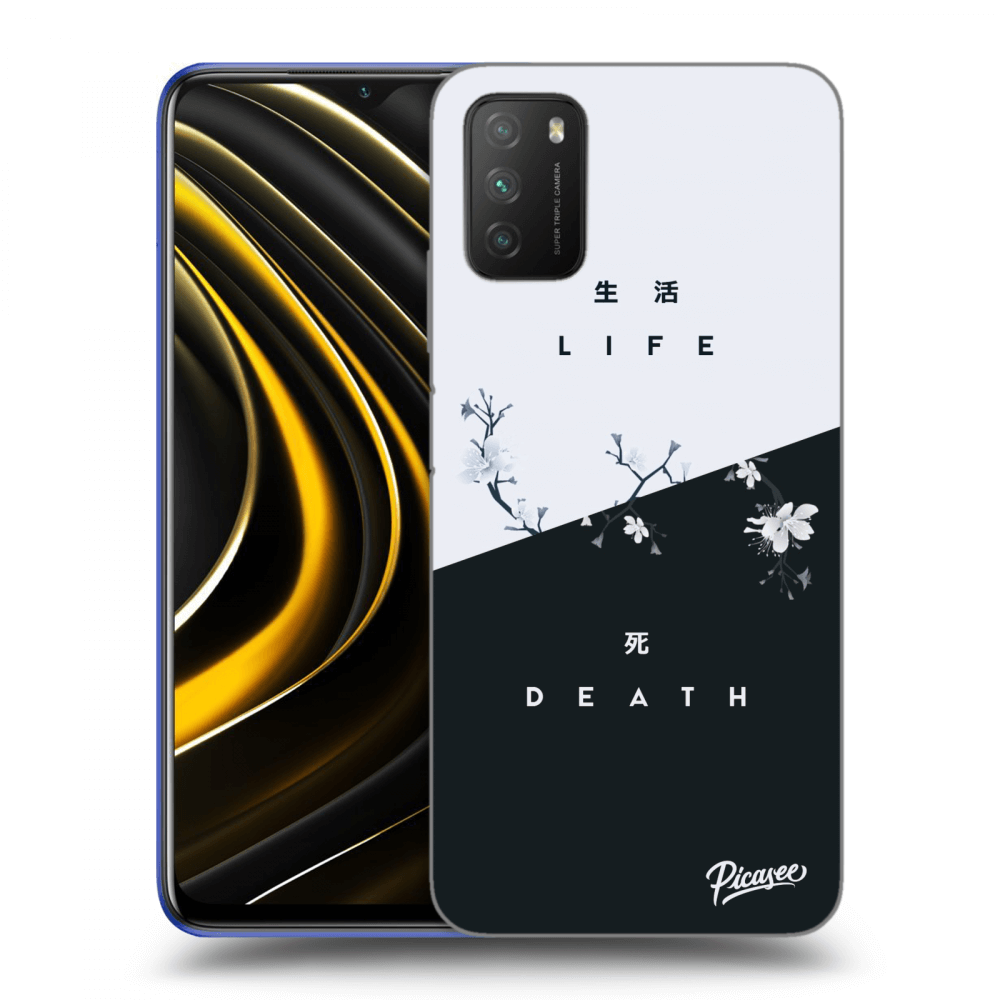 Picasee silikonowe czarne etui na Xiaomi Poco M3 - Life - Death