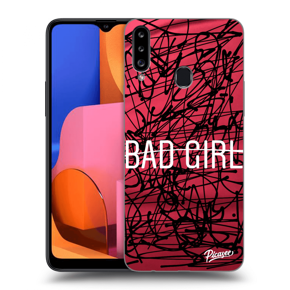 Picasee silikonowe czarne etui na Samsung Galaxy A20s - Bad girl