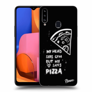 Picasee silikonowe czarne etui na Samsung Galaxy A20s - Pizza
