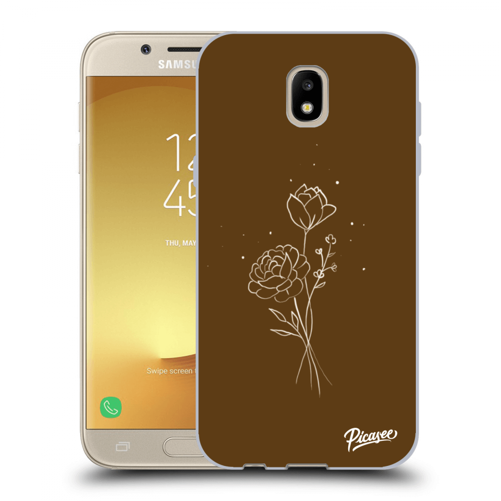Picasee silikonowe czarne etui na Samsung Galaxy J5 2017 J530F - Brown flowers