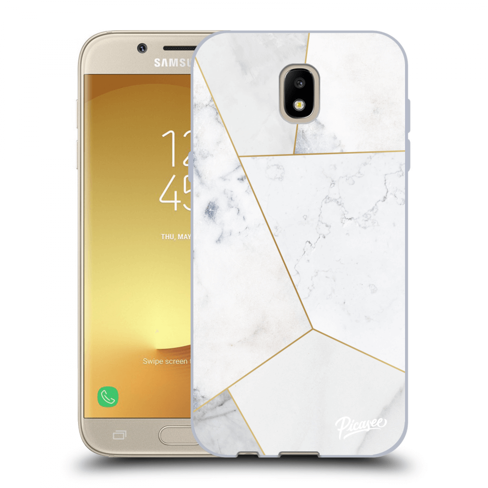 Picasee silikonowe przeźroczyste etui na Samsung Galaxy J5 2017 J530F - White tile