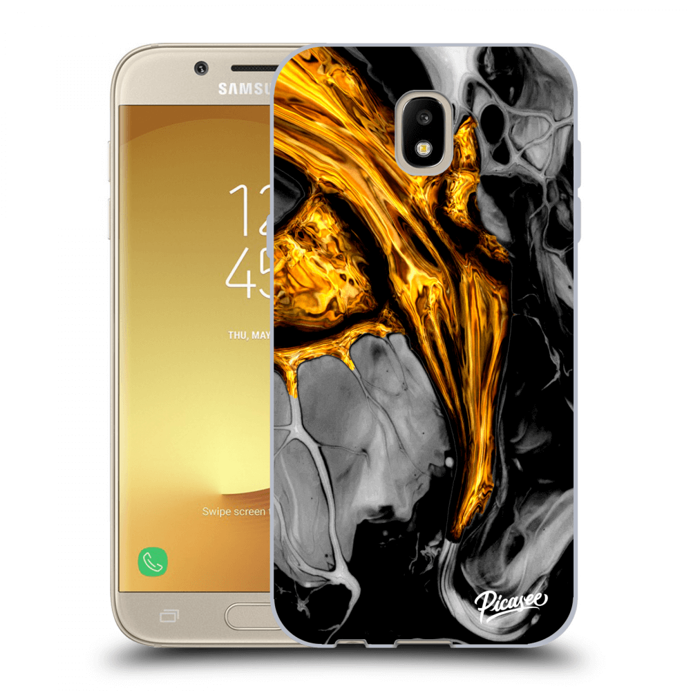 Picasee silikonowe czarne etui na Samsung Galaxy J5 2017 J530F - Black Gold
