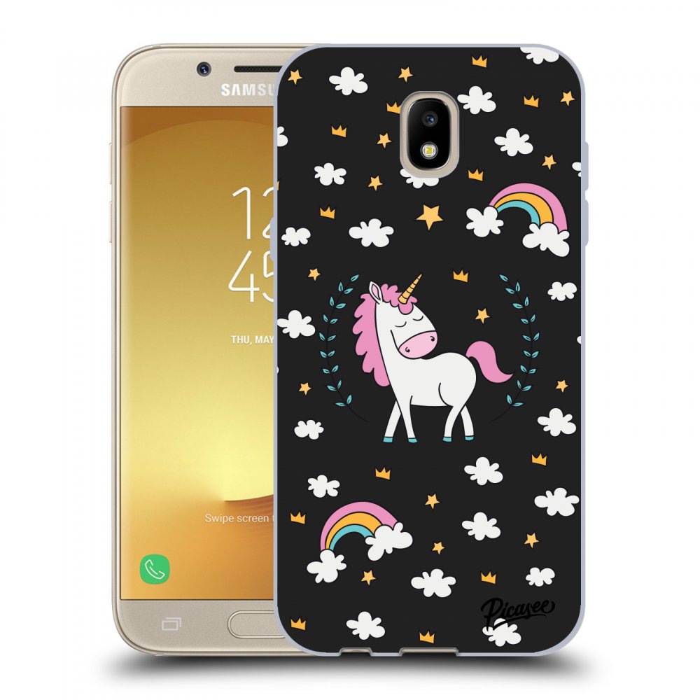 Picasee silikonowe czarne etui na Samsung Galaxy J5 2017 J530F - Unicorn star heaven