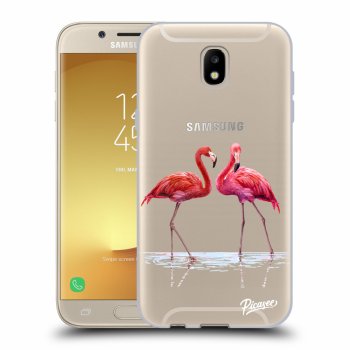 Picasee silikonowe przeźroczyste etui na Samsung Galaxy J5 2017 J530F - Flamingos couple