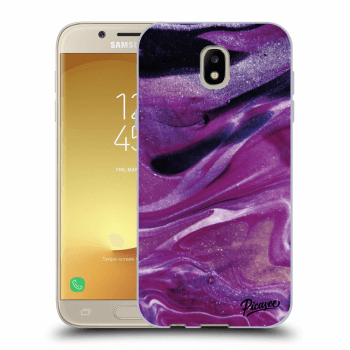 Picasee silikonowe przeźroczyste etui na Samsung Galaxy J5 2017 J530F - Purple glitter