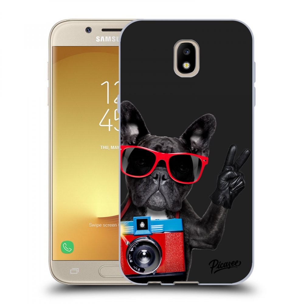 Picasee silikonowe czarne etui na Samsung Galaxy J5 2017 J530F - French Bulldog
