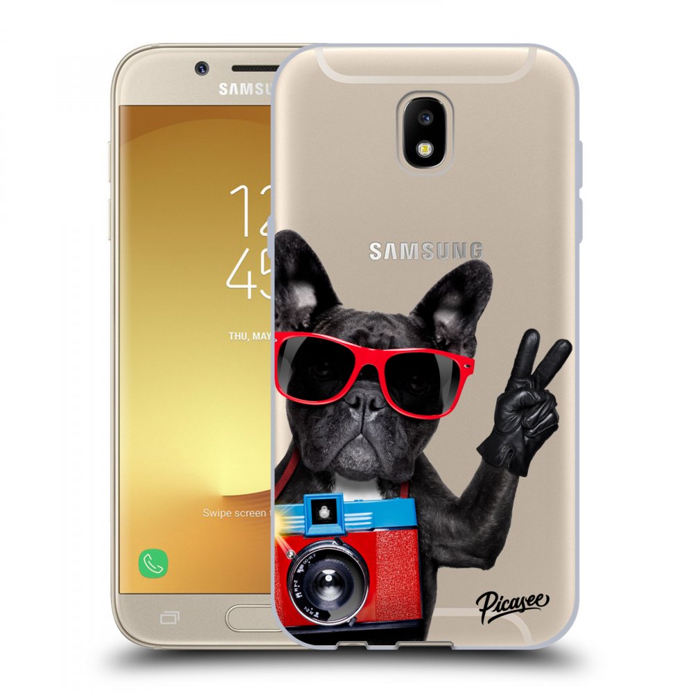 Picasee silikonowe przeźroczyste etui na Samsung Galaxy J5 2017 J530F - French Bulldog