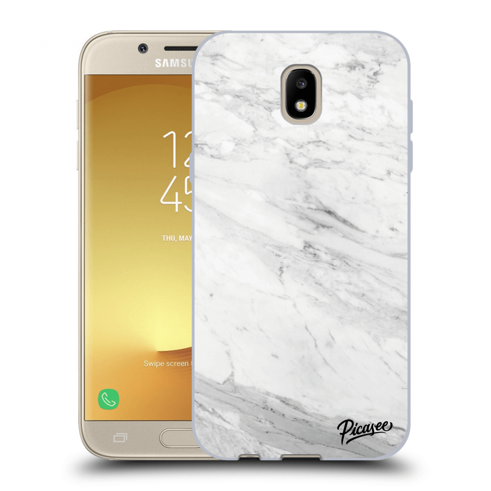 Picasee silikonowe czarne etui na Samsung Galaxy J5 2017 J530F - White marble