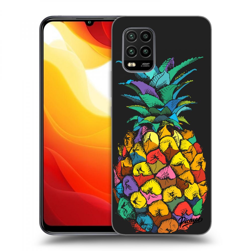 Picasee silikonowe czarne etui na Xiaomi Mi 10 Lite - Pineapple