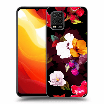 Picasee silikonowe czarne etui na Xiaomi Mi 10 Lite - Flowers and Berries