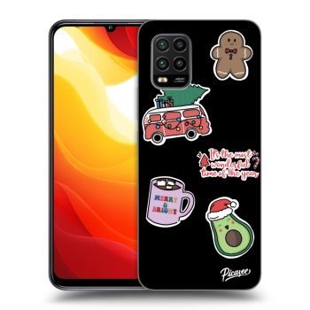 Picasee silikonowe czarne etui na Xiaomi Mi 10 Lite - Christmas Stickers